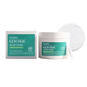 VIARELINE Glycolic Exfoliating Face Pads with Tweezers, 60 Pads + 1 Pair of Tweezers