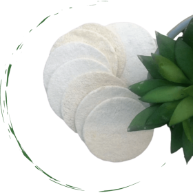 Natural Loofah Sponge Pads (5-Pack) - Eco-Friendly Exfoliating Face & Body Scrubbing Sponges for Deep Pores Cleansing, Skin Renewal & Glow, Off-White