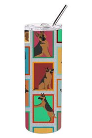 Lots of German Shepherd Stainless Steel Skinny Tumbler Vacuum Double Walled Reusable Insulated Tumbler Travel Cup for Coffee Cocktails Gift with Lid