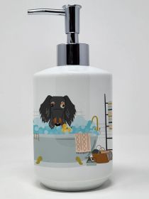 Dapple Wire Haired Dachshund in Bathtub Ceramic Soap Dispenser Hand Soap Dispenser Pump Bottles for Bathroom Kitchen