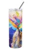 Bearded Collie Hippie Dawg Stainless Steel Skinny Tumbler Vacuum Double Walled Reusable Insulated Tumbler Travel Cup for Coffee Cocktails Gift with Li