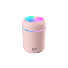 1pc Mini Air Humidifier 300ml; USB Desktop Humidifier; Ultrasonic Aromatherapy Essential Oil Diffuser; Ultra Quiet; Suitable For Car; Bedroom; Of (Color: Pink)
