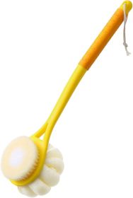 Shower Body Brush,Soft Bristles and Beautiful Pumpkin Loofah 14" Long Handle Back Scrubber Bath Mesh Sponge for Skin Exfoliating Bath (Material Type: plastic yellow)