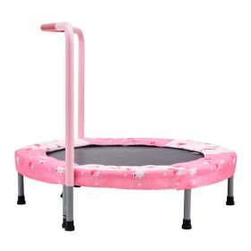 36" Kids Trampoline, 3FT Indoor Outdoor Trampoline, Foldable Mini Trampoline with Handle, Rebounder Trampoline for Toddlers (Color: Red + Pattern, size: 36 inch)